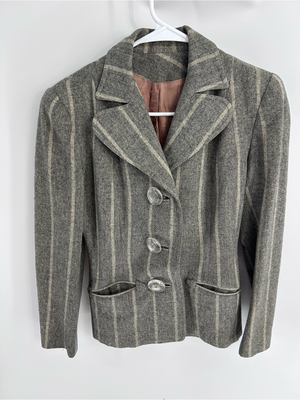 Vintage Wool Women’s Striped Blazer - Small